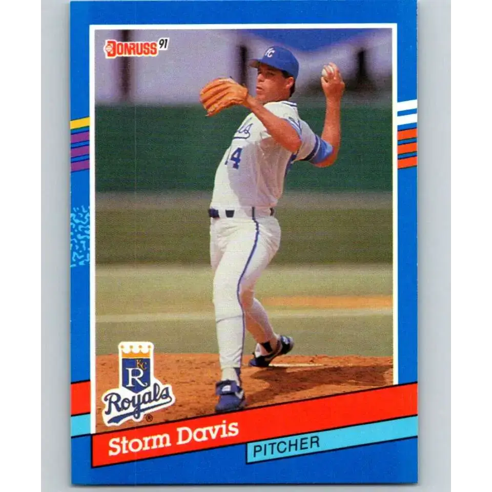 1991 Donruss #185 Storm Davis NM-MT Kansas City Royals Baseball Card - Baseball Card Single
