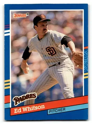 1991 Donruss #186 Ed Whitson San Diego Padres Baseball Cards EX/NM ID:55312 - Baseball Card Single