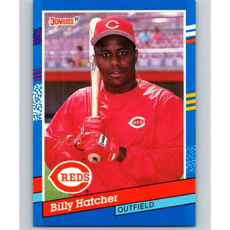 1991 Donruss #196 Billy Hatcher NM-MT Cincinnati Reds Baseball Card - Baseball Card Single