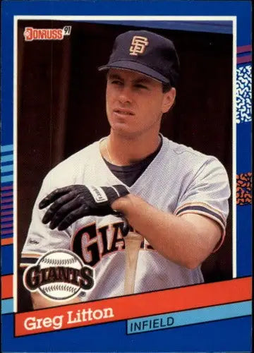 Original gloss 1991 Donruss Greg Litton baseball card NM-MT Giants