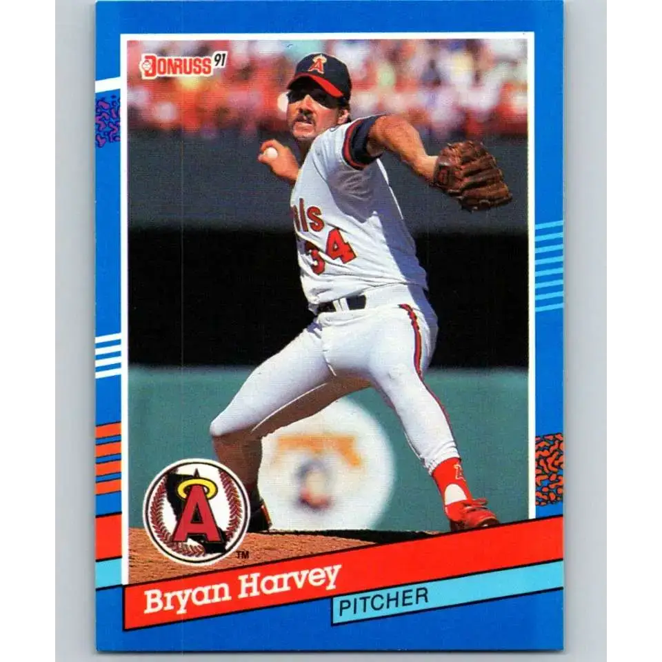1991 Donruss #206 Bryan Harvey NM-MT California Angels Baseball Card - Baseball Card Single
