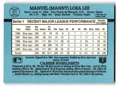 1991 Donruss #211a Manny Lee - Baseball Card Single