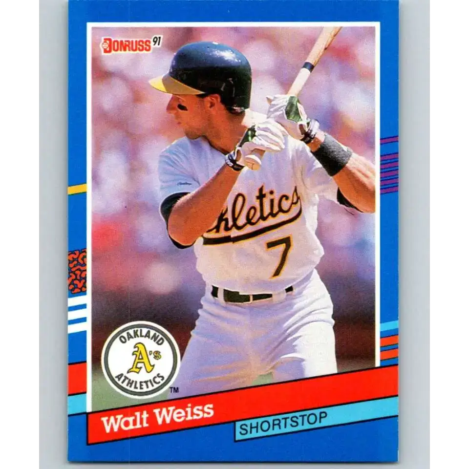 1991 Donruss #214 Walt Weiss NM-MT Oakland Athletics Baseball Card - Baseball Card Single