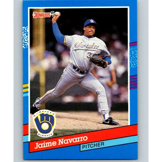 1991 Donruss #216 Jaime Navarro NM-MT Milwaukee Brewers Baseball Card - Baseball Card Single