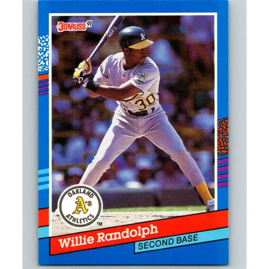 1991 Donruss #217 Willie Randolph NM-MT Oakland Athletics Baseball Card - Baseball Card Single