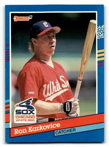1991 Donruss #220 Ron Karkovice Chicago White Sox Baseball Cards EX/ ID:57665 - Baseball Card Single