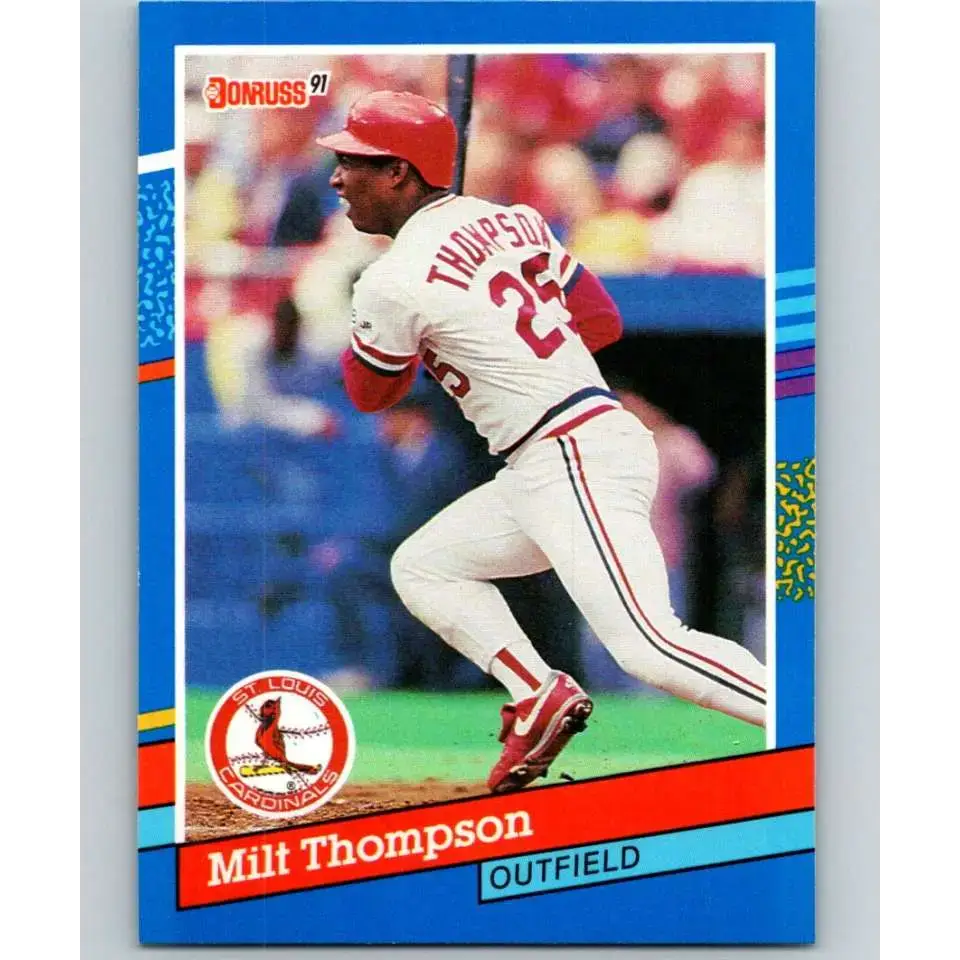 1991 Donruss #225 Milt Thompson NM-MT St. Louis Cardinals Baseball Card - Baseball Card Single