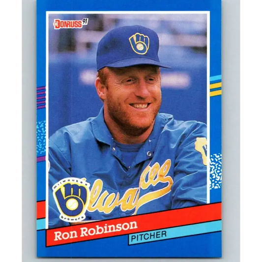1991 Donruss #254 Ron Robinson NM-MT Milwaukee Brewers Baseball Card - Baseball Card Single