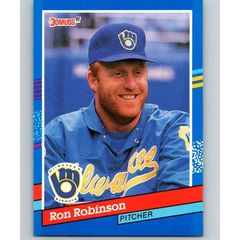 1991 Donruss #254 Ron Robinson NM-MT Milwaukee Brewers Baseball Card - Baseball Card Single