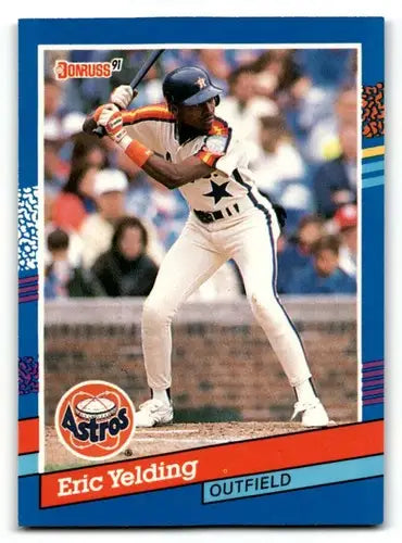 Original gloss Eric Yelding Houston baseball card from 1991 Donruss #277 Yelding Houston Astros