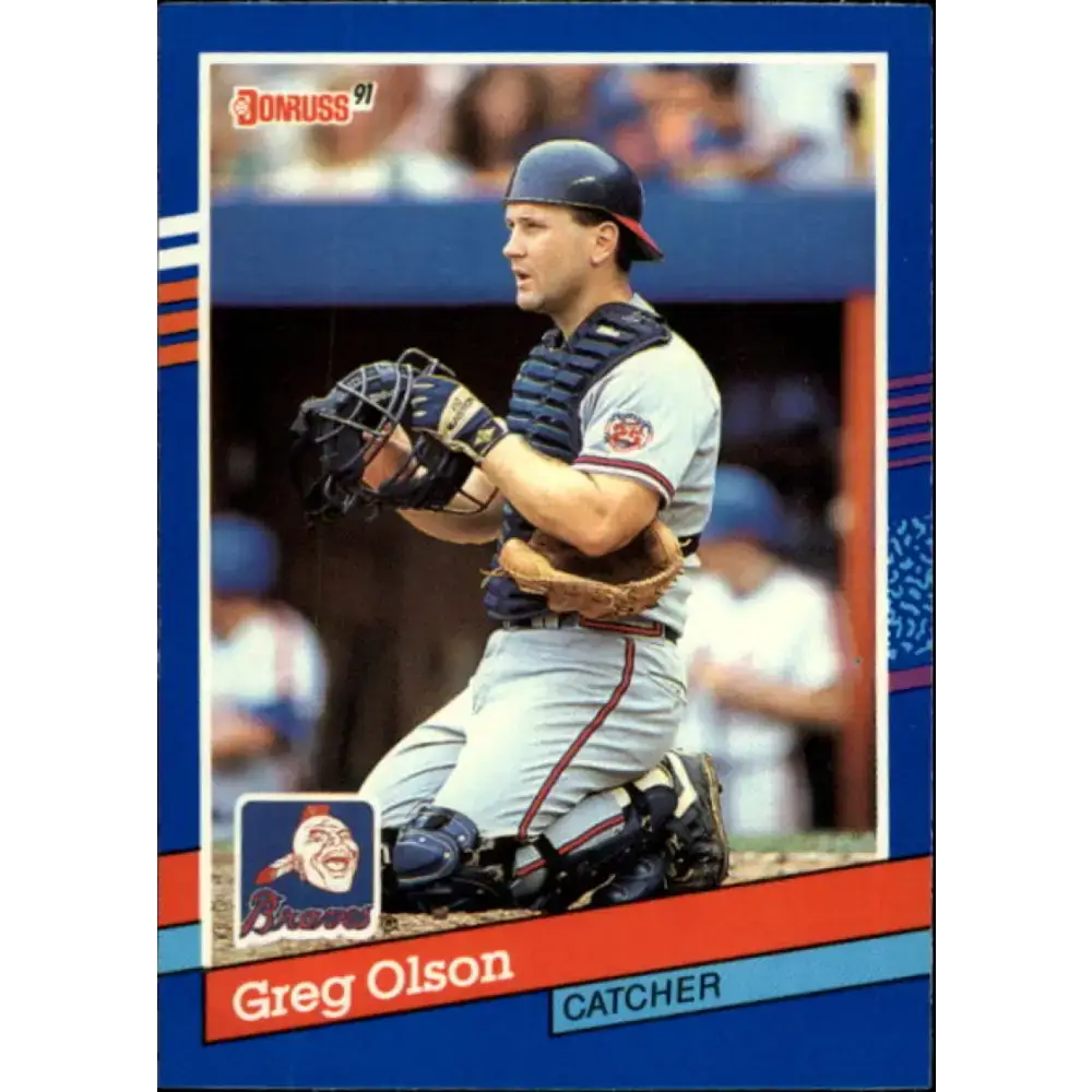 1991 Donruss #285 Greg Olson NM-MT Atlanta Braves Baseball Card - Baseball Card Single