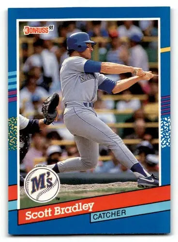 1991 Donruss #287 Scott Bradley Seattle Mariners Baseball Cards EX/N ID:57651 - Baseball Card Single