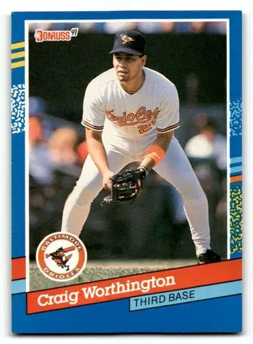 1991 Donruss #293 Craig Worthington Baltimore Orioles Baseball Cards ID:57686 - Baseball Card Single
