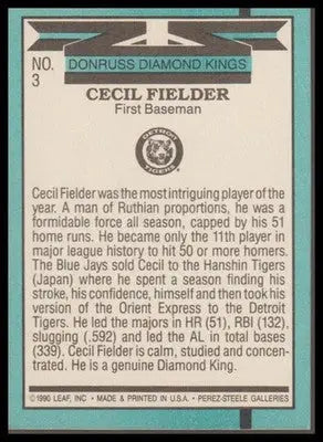 1991 Donruss #3 Cecil Fielder