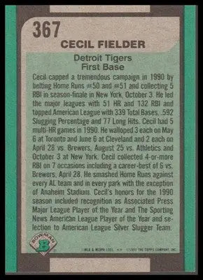 1991 Donruss #3 Cecil Fielder - Baseball Card Single