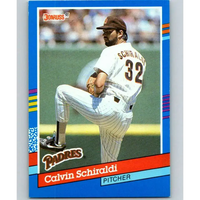 1991 Donruss #308 Calvin Schiraldi NM-MT San Diego Padres Baseball Card - Baseball Card Single