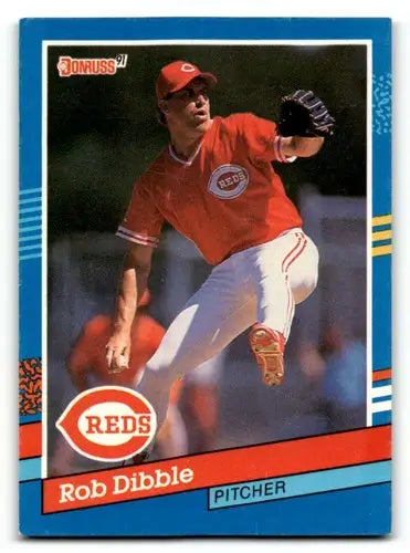 Original gloss Rob Dibble Cincinnati Reds baseball card from 1991 Donruss series