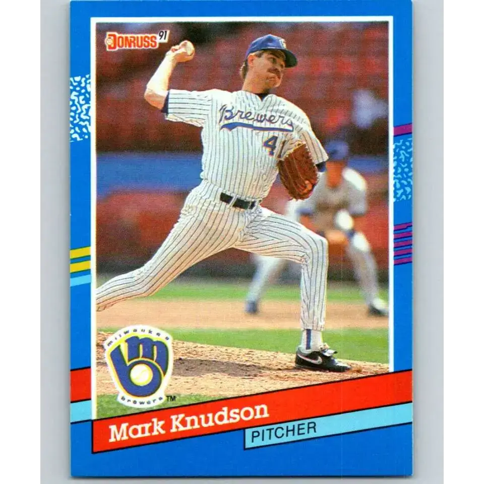 1991 Donruss #328 Mark Knudson NM-MT Milwaukee Brewers Baseball Card - Baseball Card Single