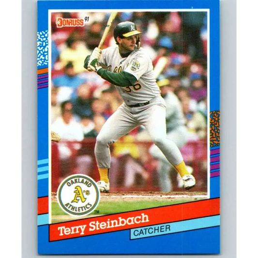 1991 Donruss #329 Terry Steinbach NM-MT Oakland Athletics Baseball Card - Baseball Card Single