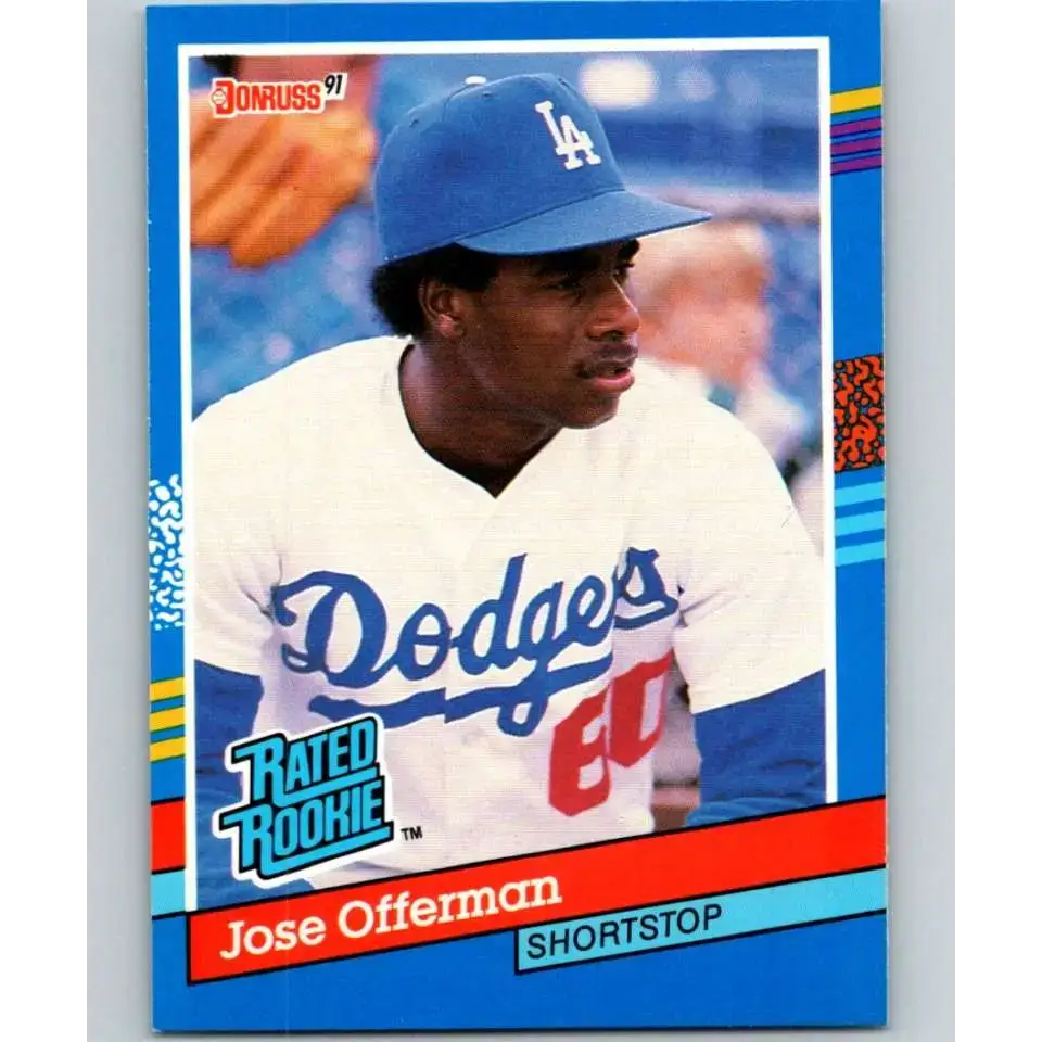 1991 Donruss #33 Jose Offerman RR NM-MT Los Angeles Dodgers Baseball Card - Baseball Card Single