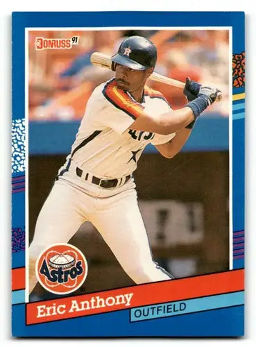 Original gloss 1991 Donruss Eric Anthony Houston Astros baseball card image