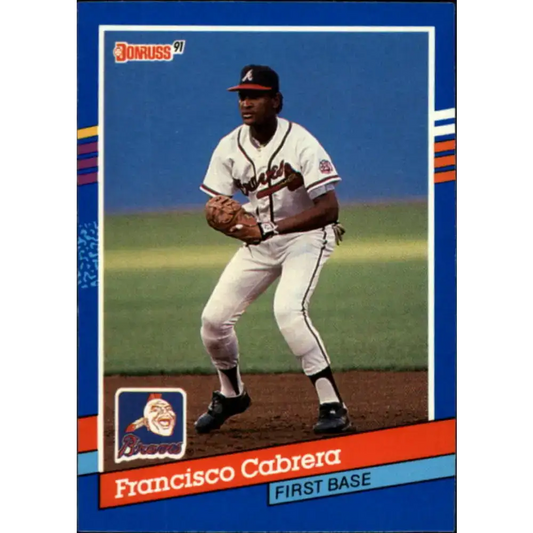 1991 Donruss #341 Francisco Cabrera NM-MT Atlanta Braves Baseball Card - Baseball Card Single