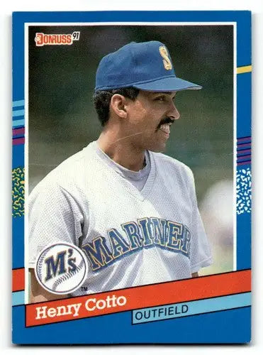 1991 Donruss #343 Henry Cotto Seattle Mariners Baseball Cards EX/NM ID:57698 - Baseball Card Single