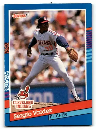 1991 Donruss #344 Sergio Valdez Cleveland Indians Baseball Cards EX/ ID:57645 - Baseball Card Single