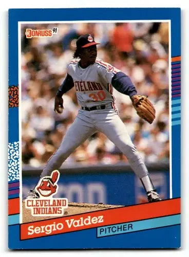 1991 Donruss #344 Sergio Valdez Cleveland Indians Baseball Cards EX/ ID:57692 - Baseball Card Single