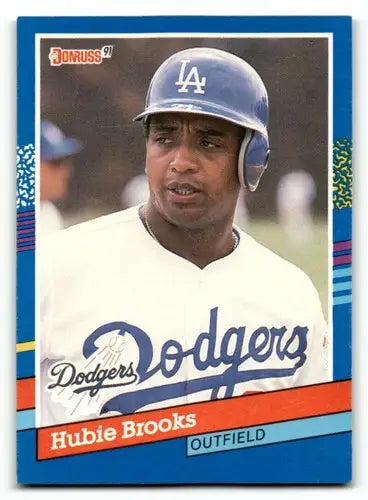 Original gloss Hubie Brooks Los Angeles Dodgers baseball card from 1991 Donruss #349