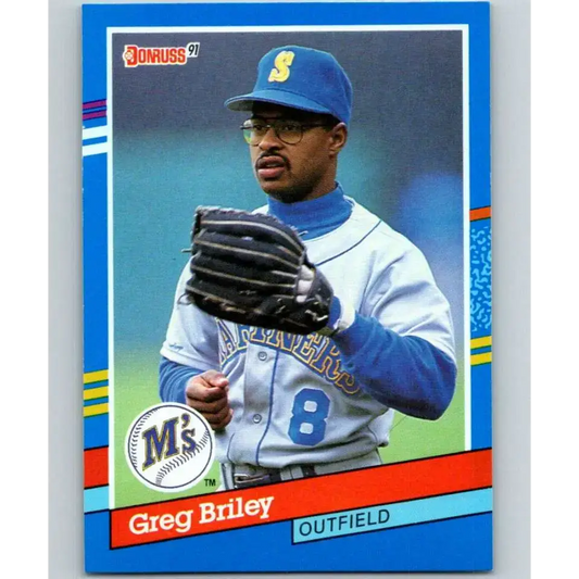 1991 Donruss #352 Greg Briley NM-MT Seattle Mariners Baseball Card - Baseball Card Single