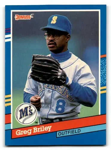 1991 Donruss #352 Greg Briley Seattle Mariners Baseball Cards EX/NM ID:57650 - Baseball Card Single