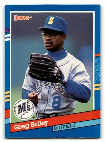 1991 Donruss #352 Greg Briley Seattle Mariners Baseball Cards EX/NM ID:57646 - Baseball Card Single
