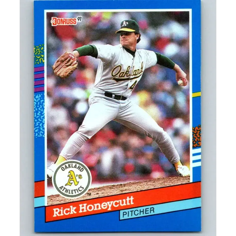 1991 Donruss #373 Rick Honeycutt NM-MT Oakland Athletics Baseball Card - Baseball Card Single