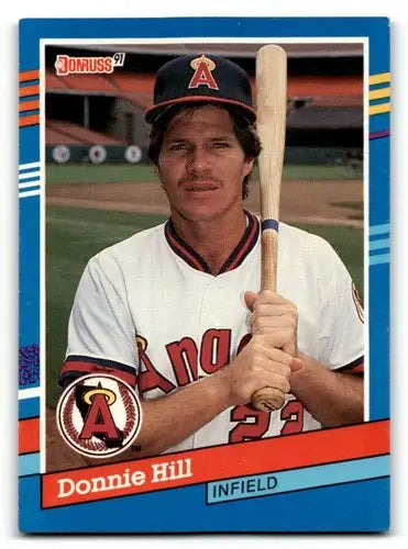 1991 Donruss #376 Donnie Hill California Angels Baseball Cards EX/NM ID:57675 - Baseball Card Single