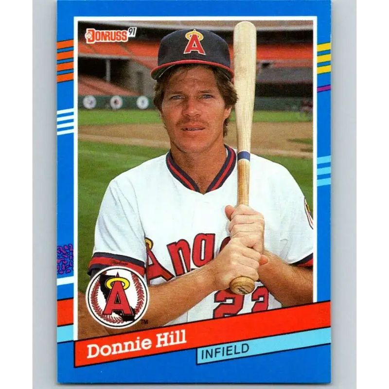 1991 Donruss #376 Donnie Hill NM-MT California Angels Baseball Card - Baseball Card Single