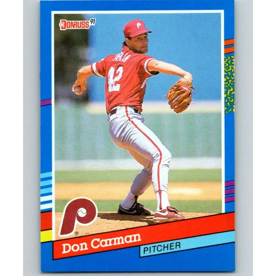 1991 Donruss #377 Don Carman NM-MT Philadelphia Phillies Baseball Card - Baseball Card Single