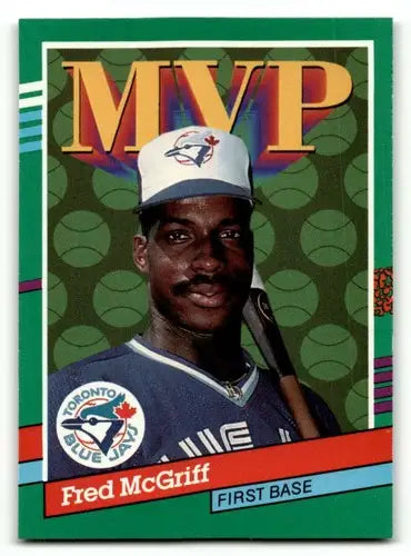 Original gloss baseball card of Fred McGriff Toronto Blue Jays 1991 Donruss NM N