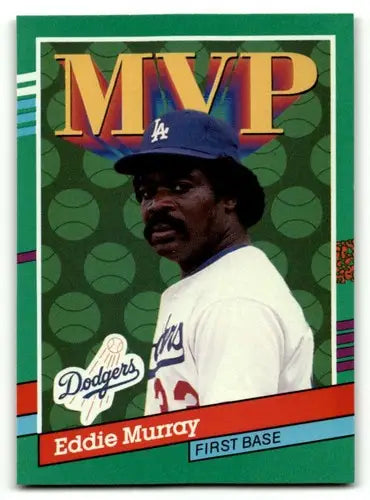 Original gloss Eddie Murray Los Angeles Dodgers baseball card 1991 Donruss NM
