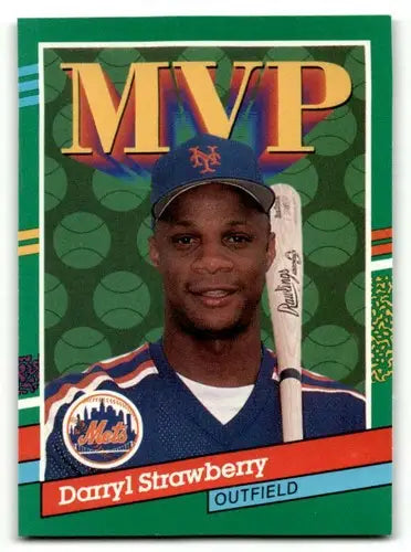 Darryl Strawberry MVP baseball card with original gloss from 1991 Donruss NY Mets