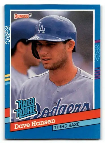 Original gloss Dave Hansen Los Angeles Dodgers baseball card from 1991 Donruss series