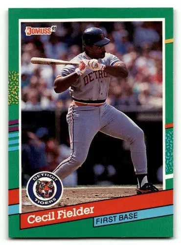 1991 Donruss Cecil Fielder Detroit Tigers baseball card with original gloss NM ID:61426
