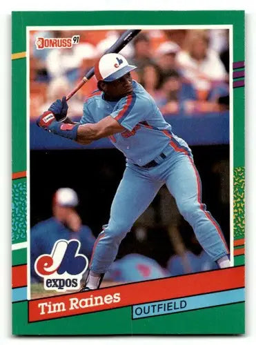 1991 Donruss Tim Raines Montreal Expos baseball card with original gloss display
