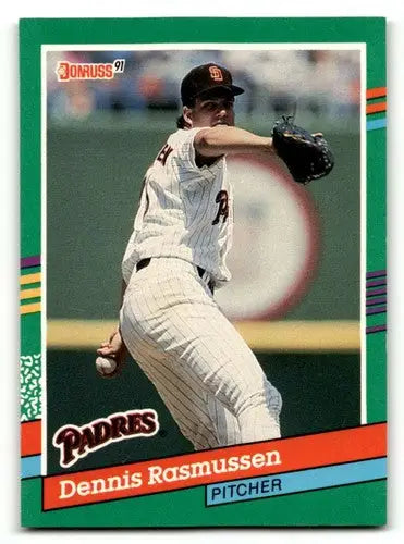 Original gloss Dennis Rasmussen San Diego Padres baseball card from 1991 Donruss series