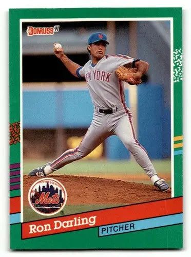 1991 Donruss Ron Darling Mets baseball card featuring New York Mets baseball cards NM near M