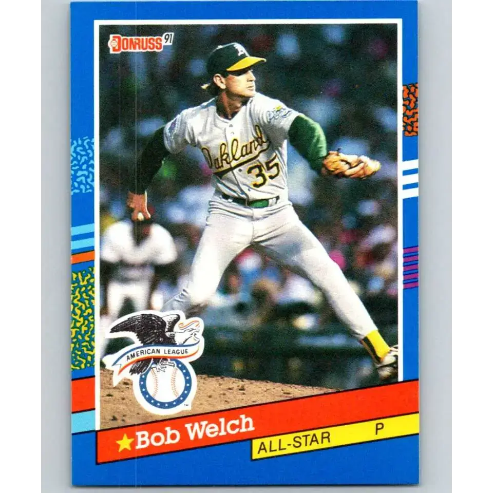 1991 Donruss #54 Bob Welch AS NM-MT Oakland Athletics Baseball Card - Baseball Card Single
