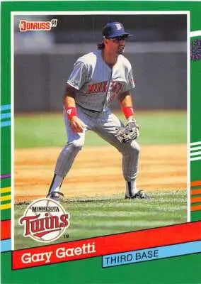 Original gloss of Gary Gaetti baseball card from 1991 Donruss #547 featuring Twins