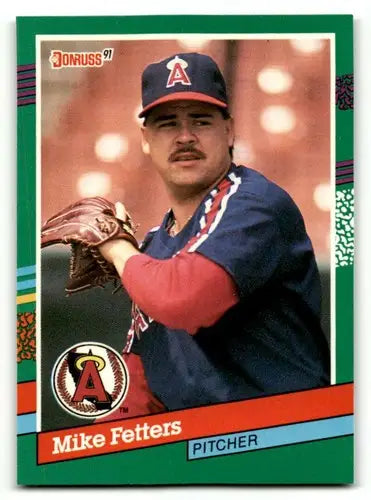 Original gloss 1991 Donruss Mike Fetters California Angels baseball card NM N