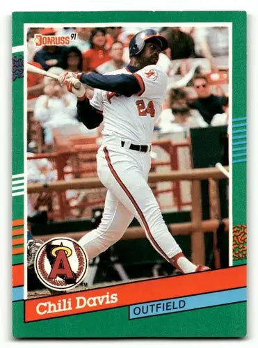 1991 Donruss #580 Chili Davis California Angels Baseball Cards EX/NM ID:57657 - Baseball Card Single