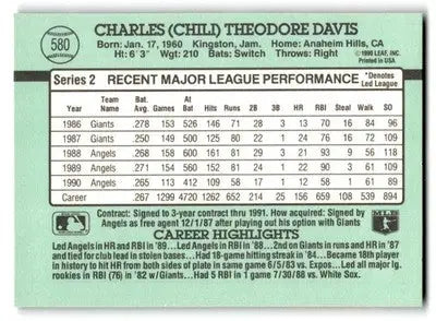 1991 Donruss #580b Chili Davis - Baseball Card Single